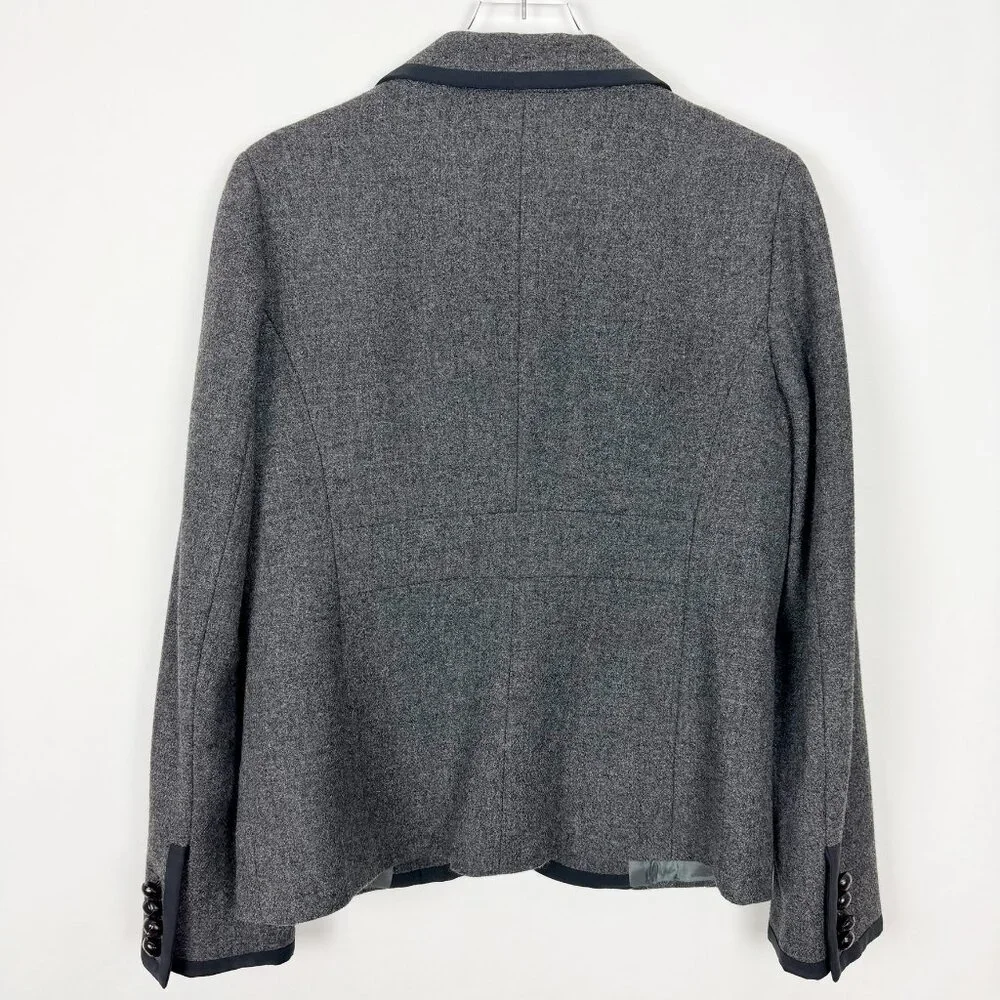 J. Crew Professor Blazer Women's Size 12 Grey Black Wool Jacket Schoolboy Preppy - Picture 12 of 14